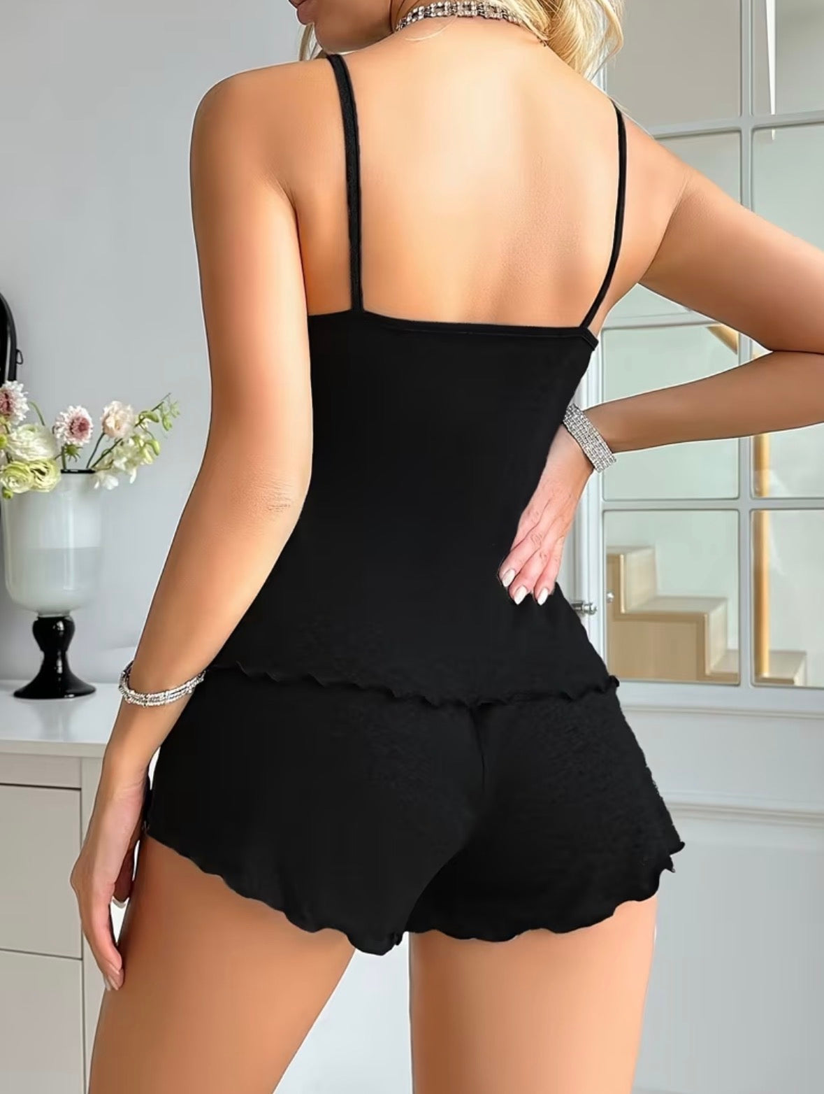 2-piece Cami and Short Loungewear Set “Let Me Sleep”