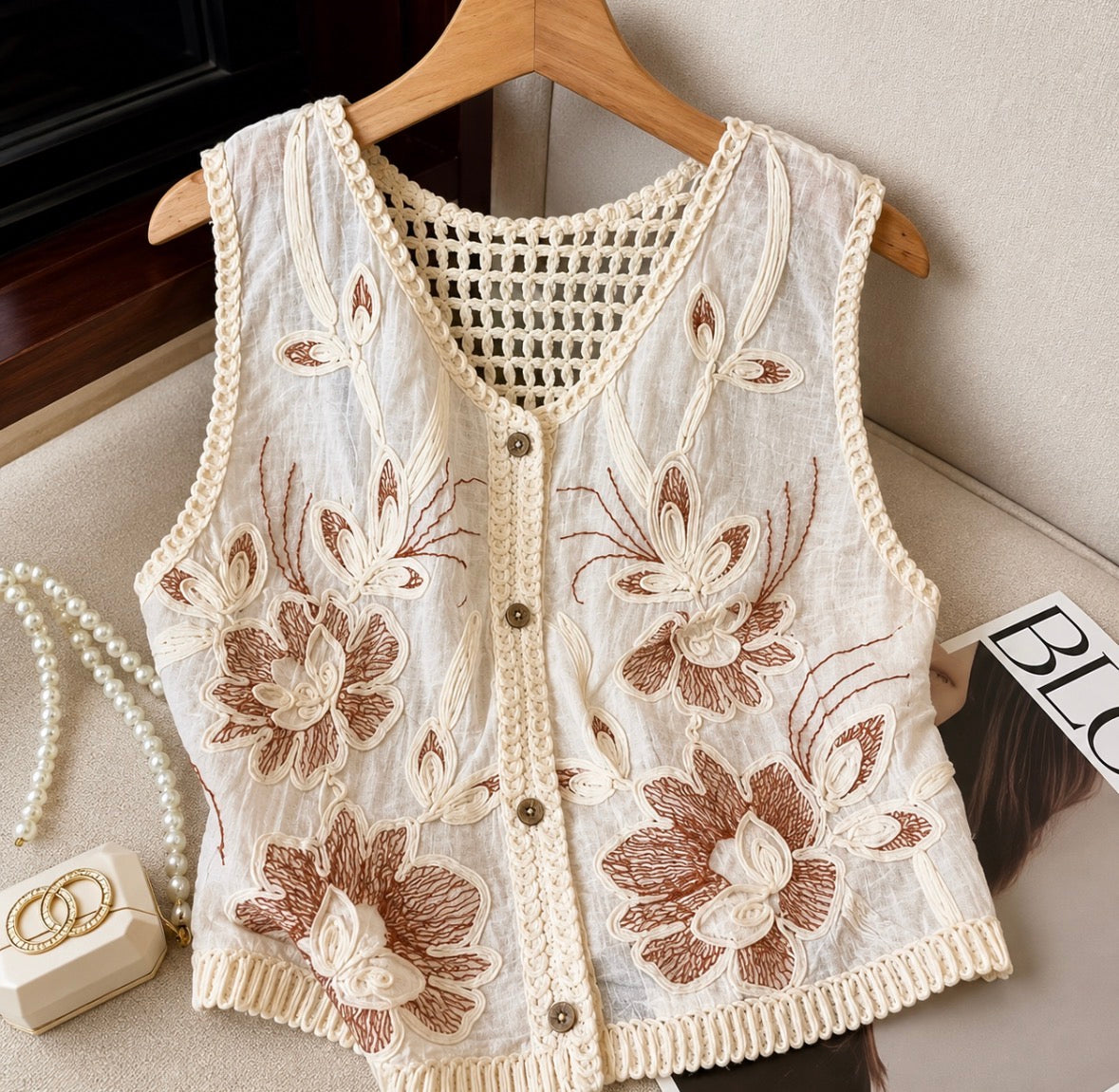 Sleeveless Button Up Vest