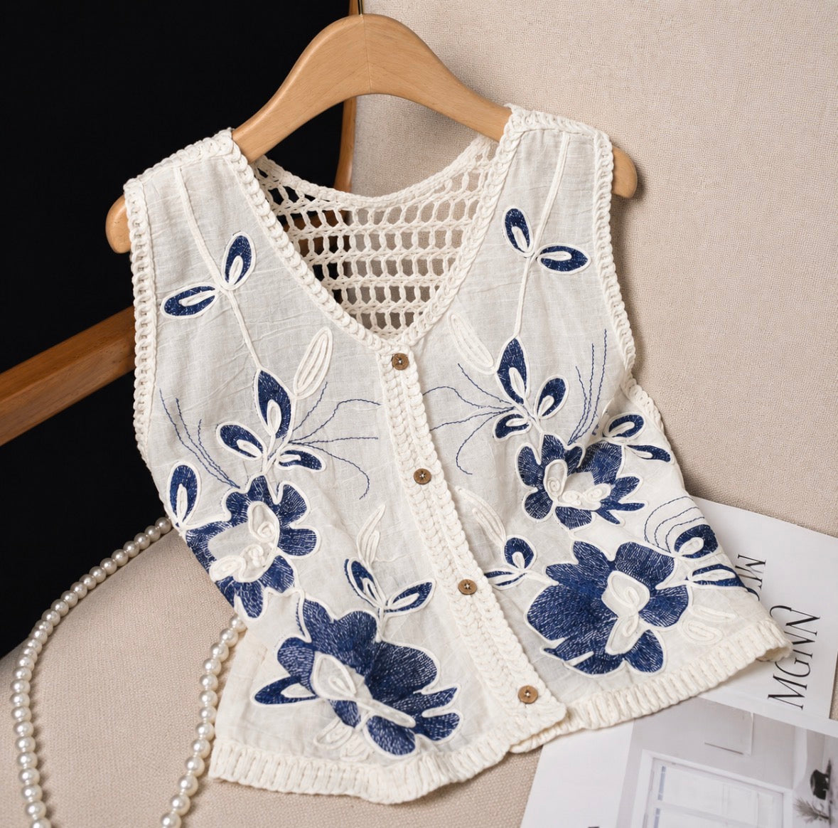Sleeveless Button Up Vest