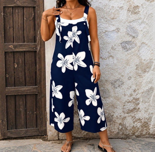Plus Size Floral Wide Leg Romper