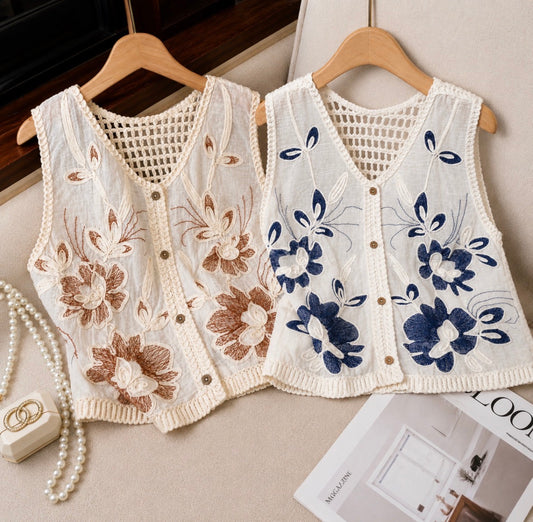 Sleeveless Button Up Vest