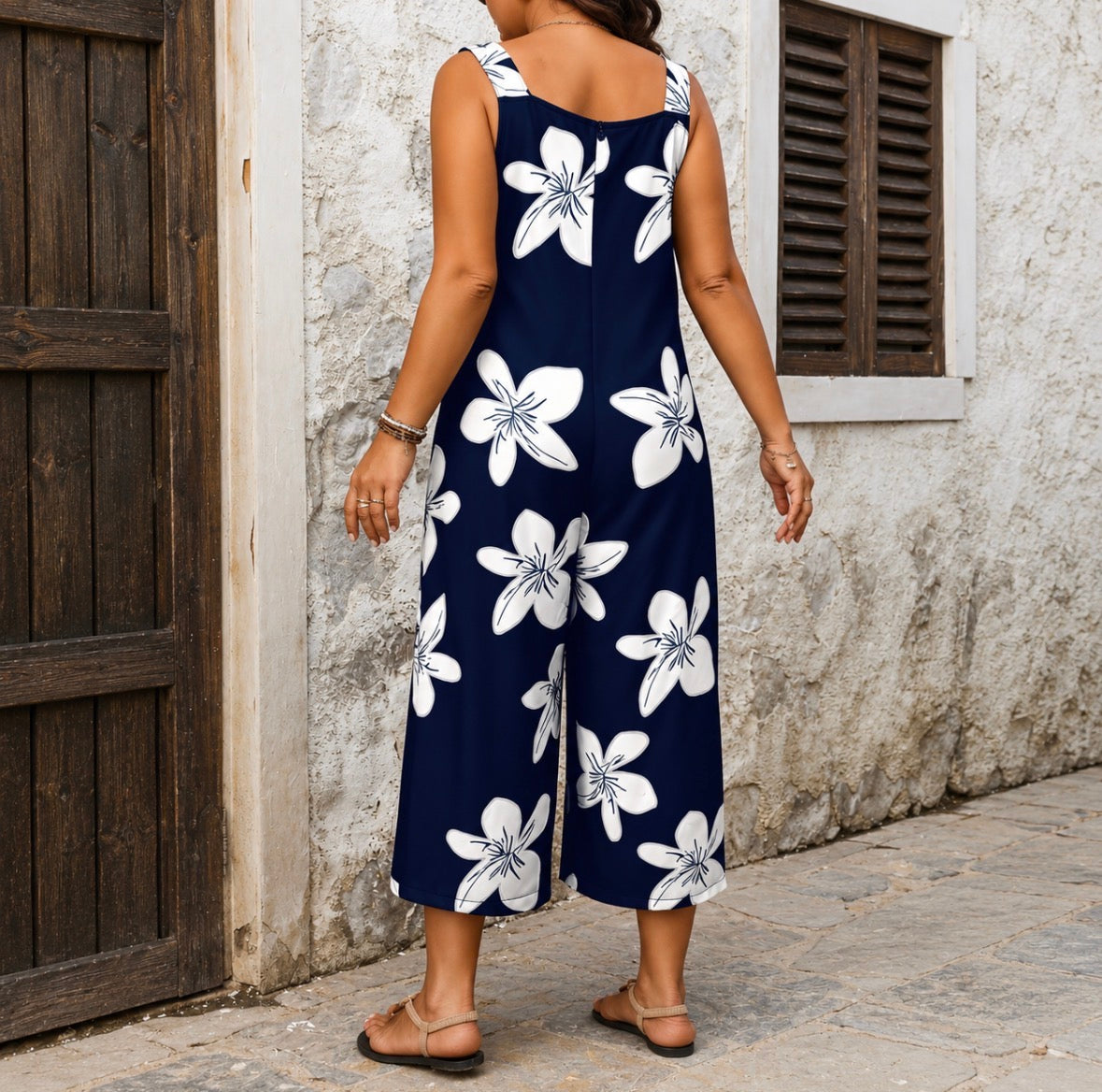 Plus Size Floral Wide Leg Romper