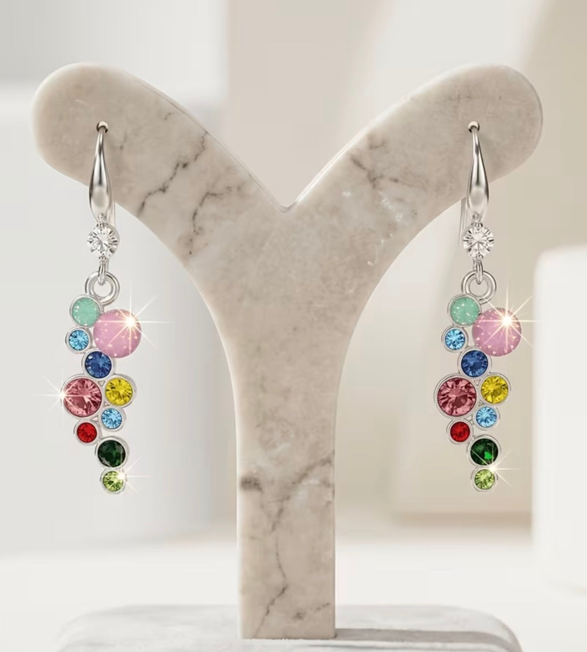 Bohemian Iridescent Bubble Dangle Earrings