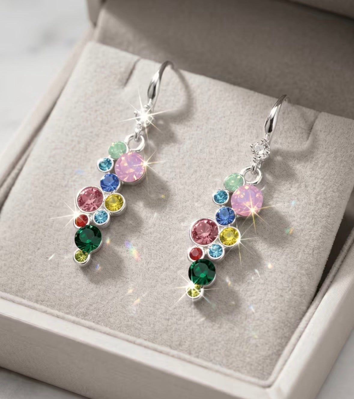 Bohemian Iridescent Bubble Dangle Earrings