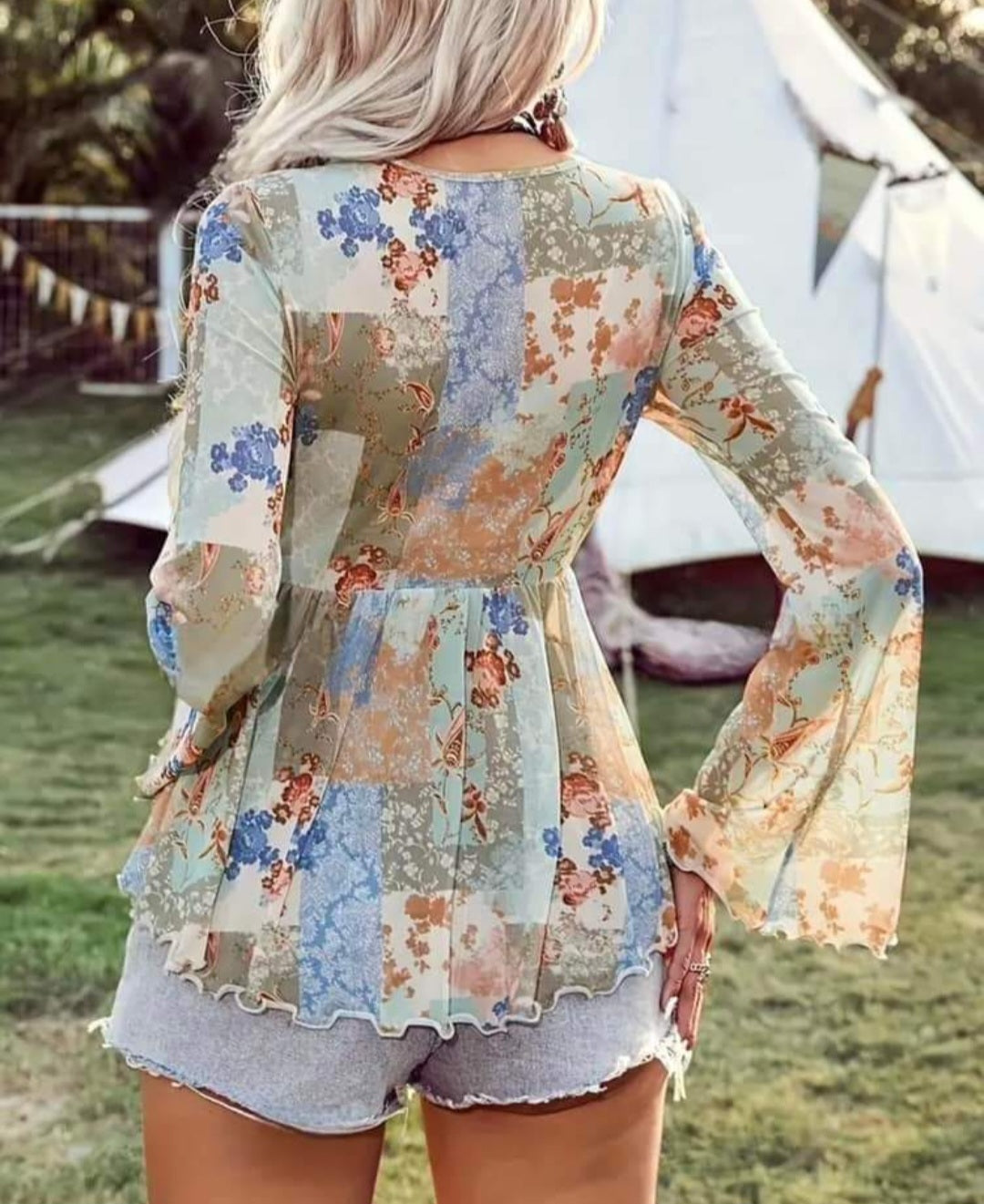 Long Sleeve Top with Wing Sleeves