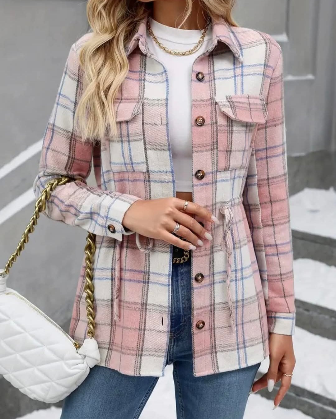 Pink Plaid Jacket