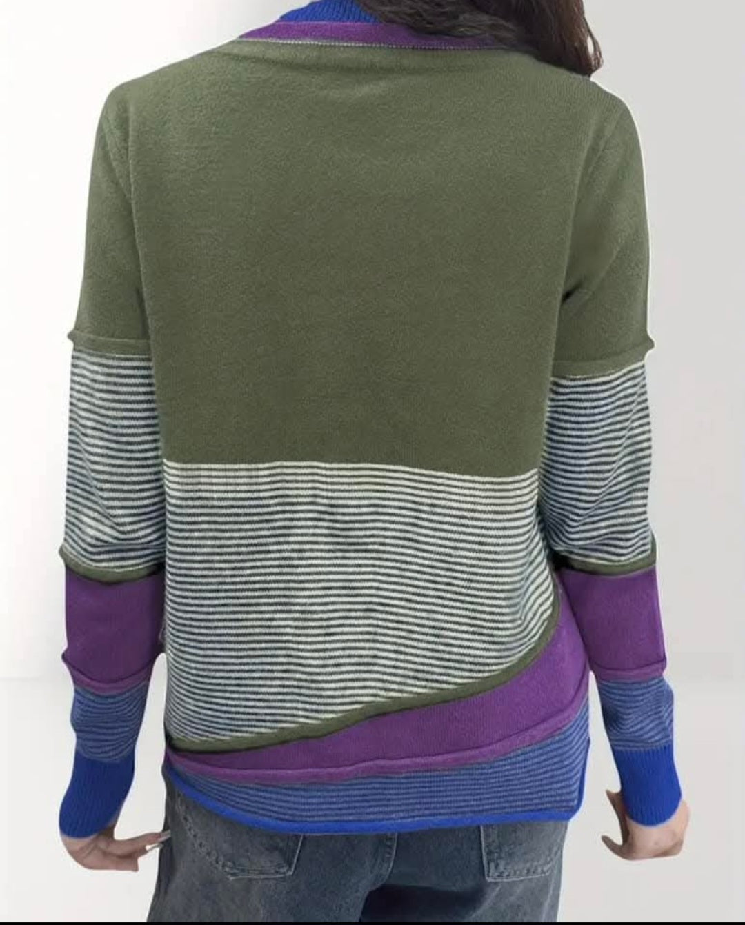 Long Sleeve Striped Top - Green