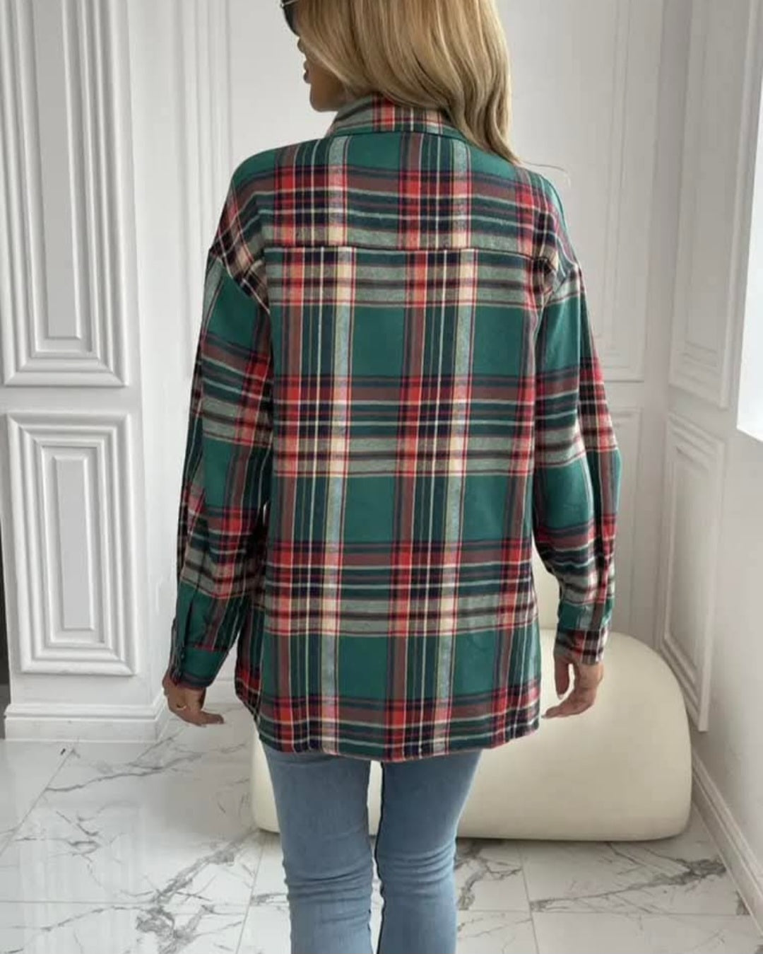 Long Sleeve Light Weight Plaid Shirt