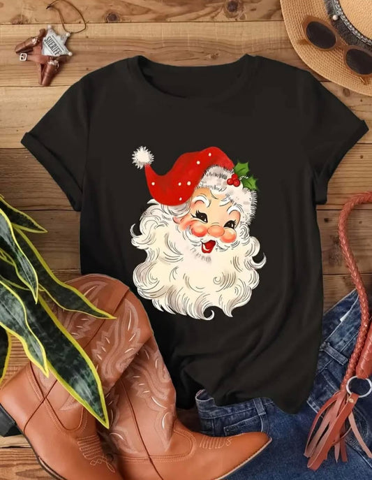 Santa Claus Face Christmas T-shirt