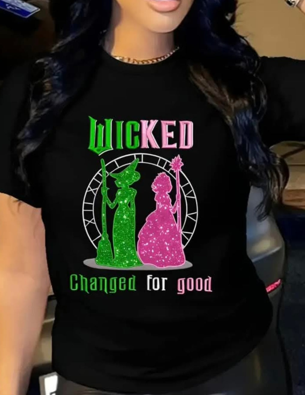 Short Sleeve Graphic T-shirt  -Wicked....Changed for Good"