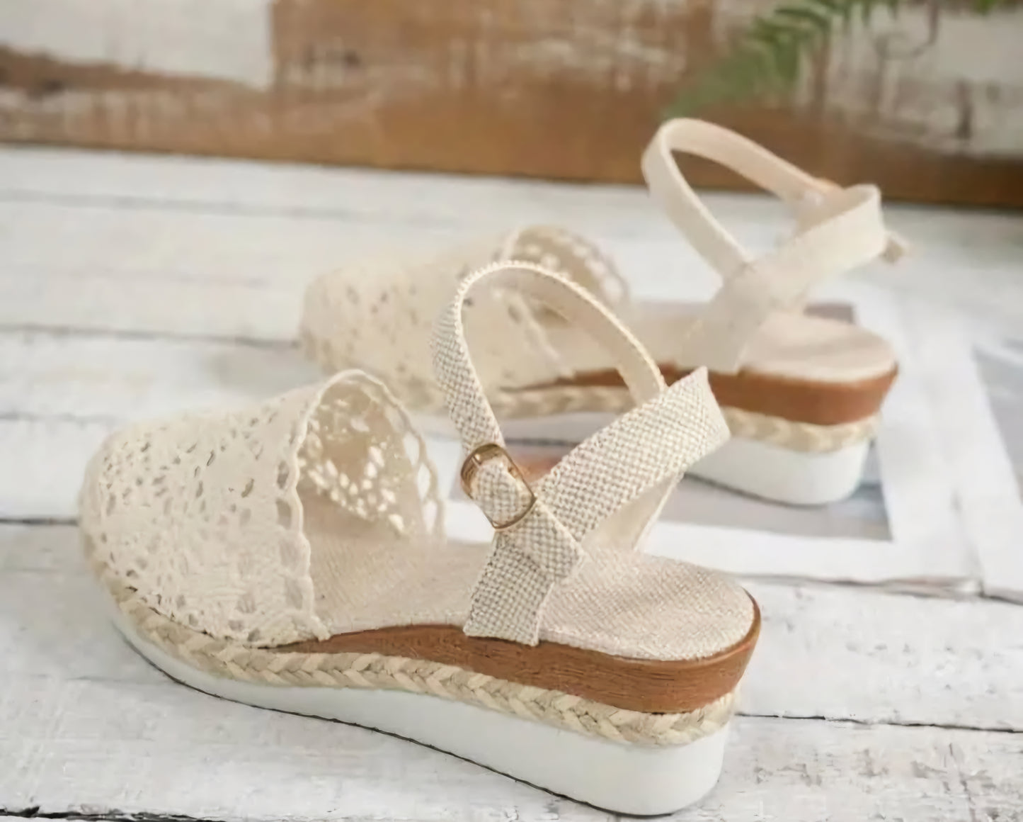 Slope High Heel Lace Sandals