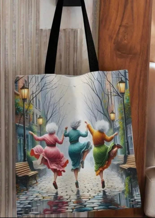 Totebag - Three Elderly Women Skipping